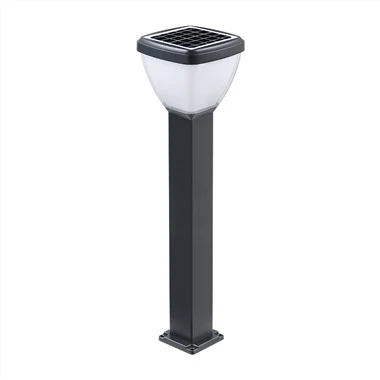 Bolard de iluminat cu led solar pătrat de exterior